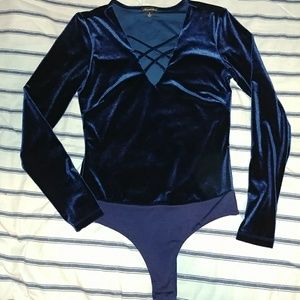 Midnight Blue Velvet Onesie